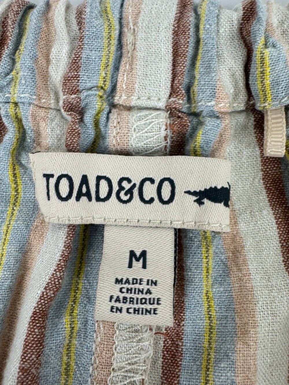 Toad & Co Womens Size M Taj Hemp Shorterall Romper Striped One Piece - Picture 3 of 7